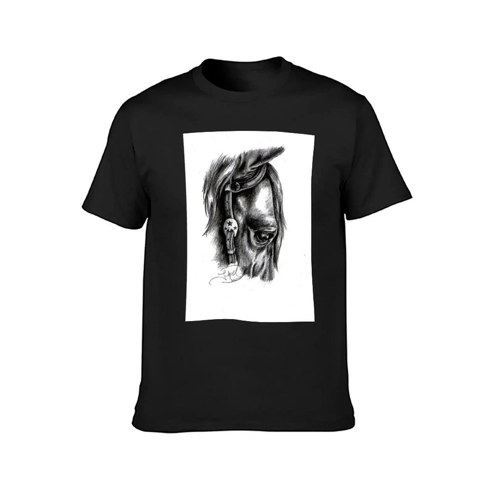 Calm - American Quarter Horse, Graphite T-Shirt graphic shirts cute tops mens t shirt