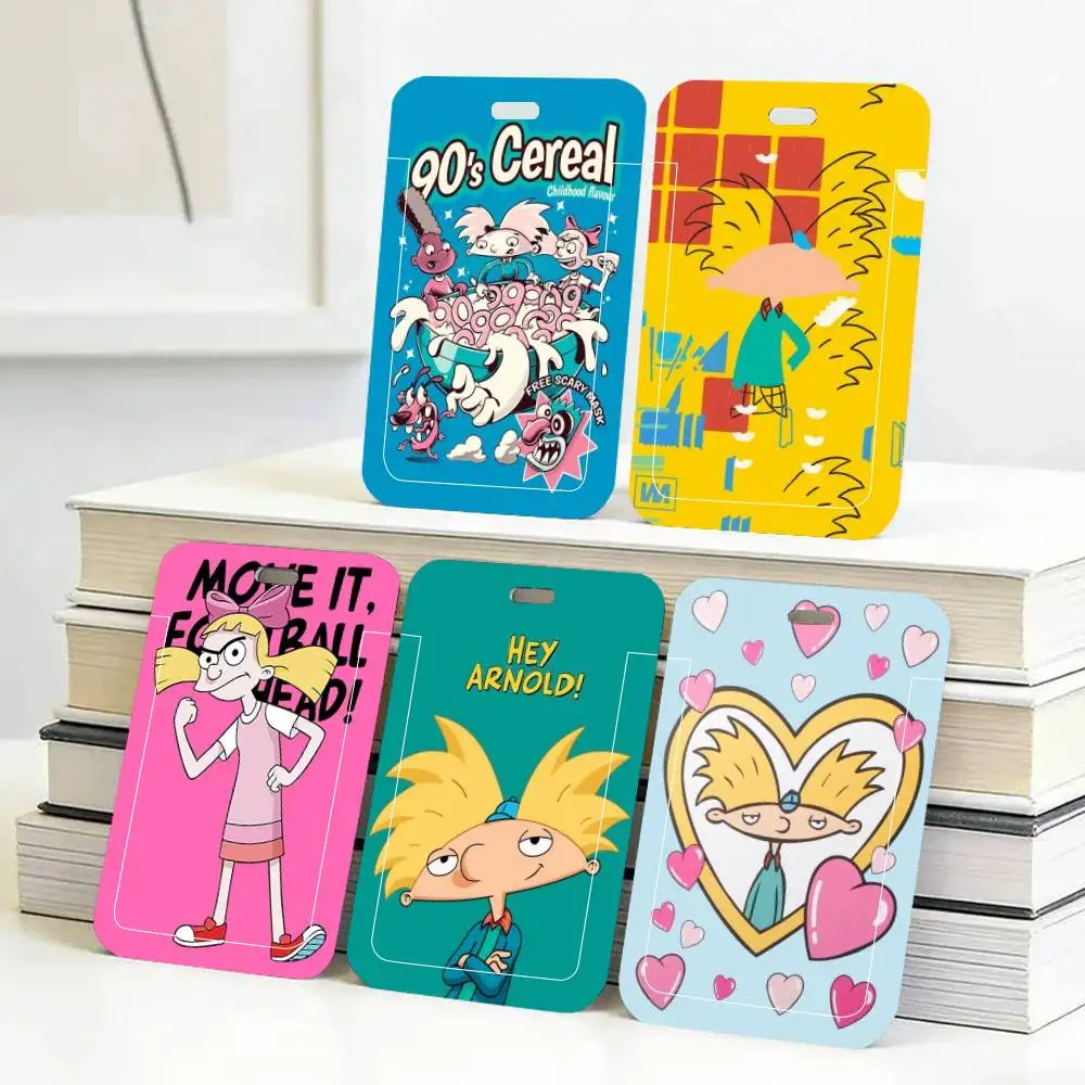 Porta Tarjetas de Identificación de la Serie de TV Hey Arnold, Correa para el Cuello, Colgante, Porta Credenciales, Llavero, Estuche para Credenciales de Trabajo, Regalo