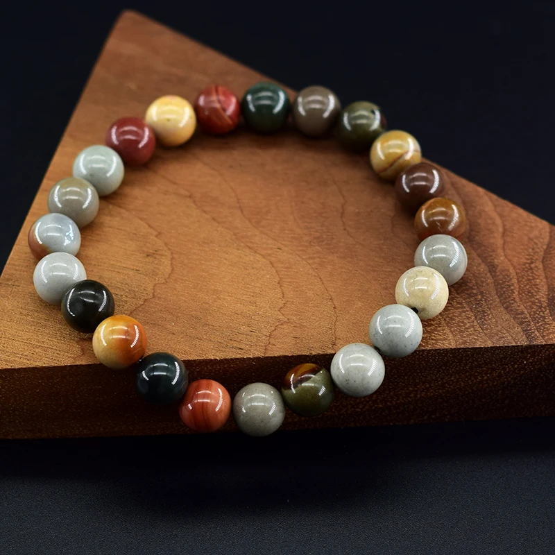 Original Reiki American Picture Bead Bracelet Men Women Natural Stone Blood Circulation Stimulate Enthusiasm Health Care Jewelry