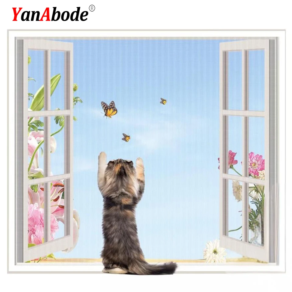 White Window Screen Custom Size Mosquito Net Easy Clean Install Simple White Net White Edge Fiberglass Mosquito Repellent Net