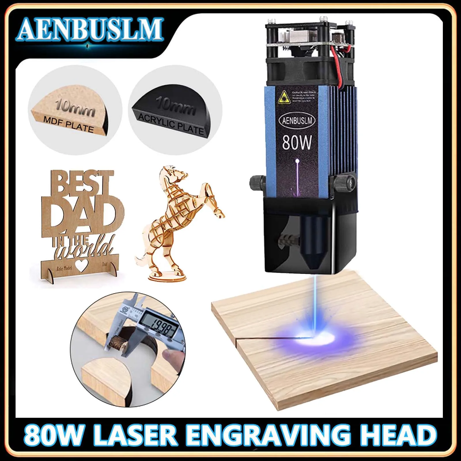 

AENBUSLM 80W Laser Module with Air Assist 20W 40W 80W Laser Engraving Head 450nm Blue Laser Head for CNC Laser Cutting Machine