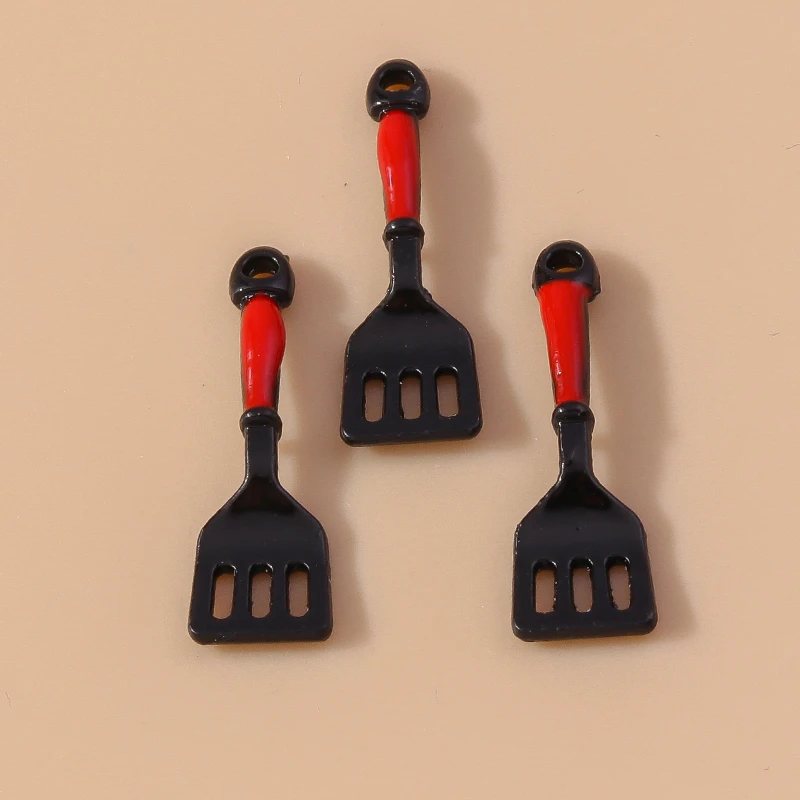 20 Stück niedliche Emaille-Legierung Küchenspatel Charms Anhänger für Schmuckherstellung Ohrringe Halsketten Schlüsselanhänger DIY Bastelzubehör – Detail 4