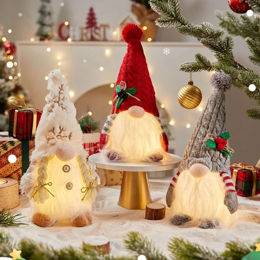 

Christmas Glowing Dolls Xmas Gnome Faceless Dolls Ornament Merry Christmas Decorations for Navidad Noel 2026 New Year Gift Decor