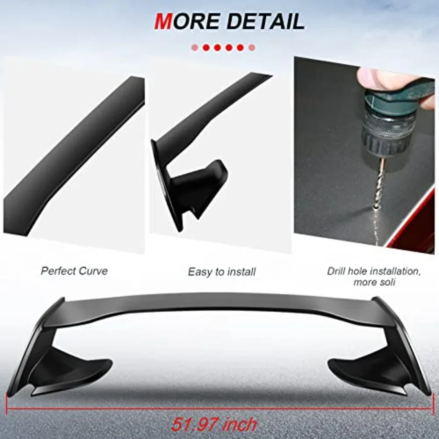 Spoiler per bagagliaio posteriore per Subaru WRX STI Sedan 20152021 e 20052016 Scion tC Finitura nera opaca Design aerodinamico Migliora V