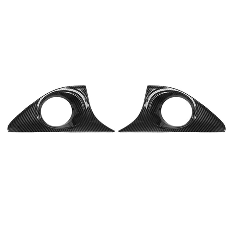 Car Carbon Fiber Front Fog Light Lamp Cover Trim Foglight Bezel Frame Replacement for Toyota Camry 2012-2014