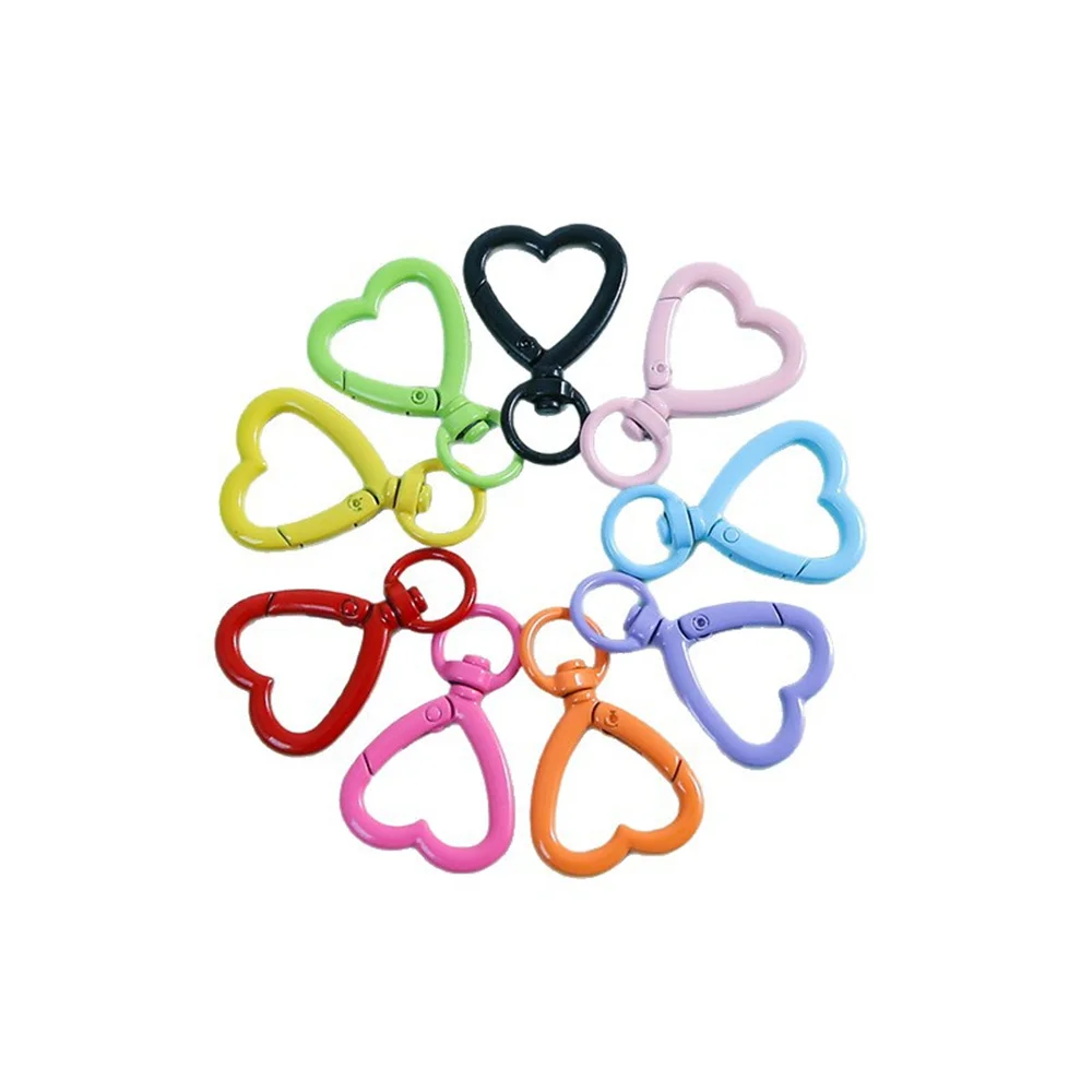 5pcs Metal Heart Lobster Claw Clasps Swivel Lanyards Trigger Snap Hooks Strap for Jewelry Making DIY Bags Keychain Key Rings