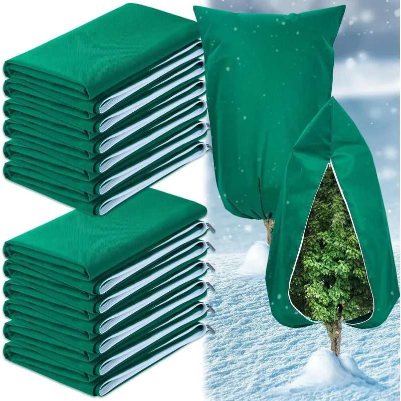 

Чехлы для растений Защита от замерзания, зимние одеяла от мороза в холодную погоду Куртка с кустарником на шнурке Многоразовая защита на открытом воздухе