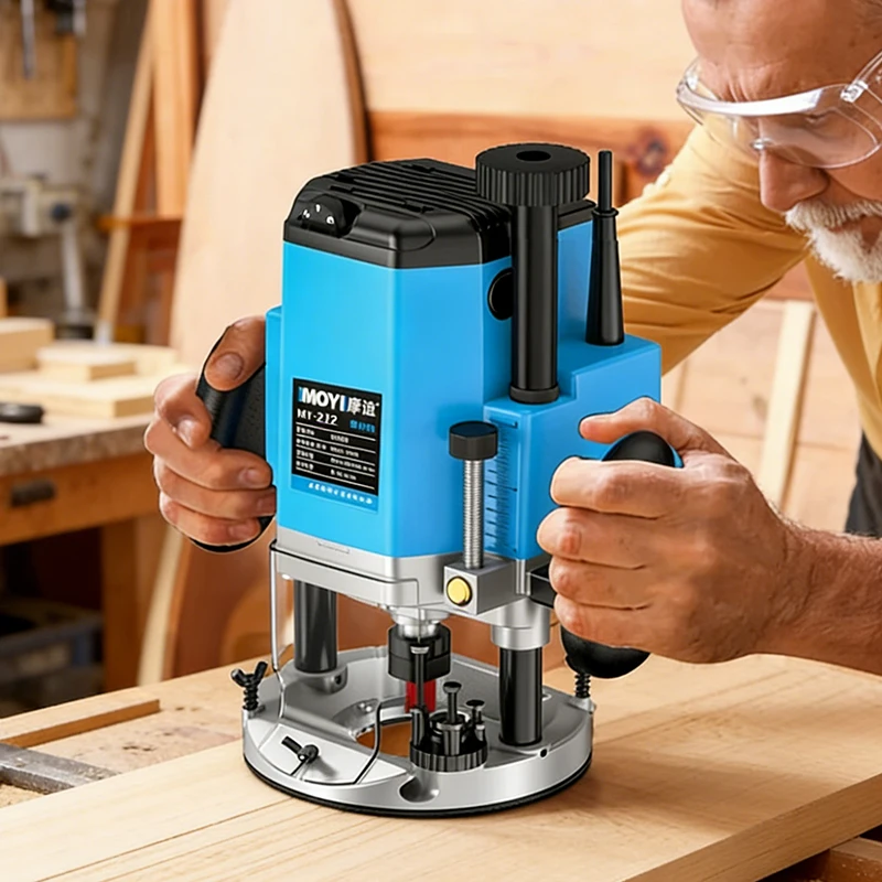 2200W Electric Hand Trimmer Router Wood Milling Engraving Slotting Trimming Tenoning Drilling Woodworking Power Tool