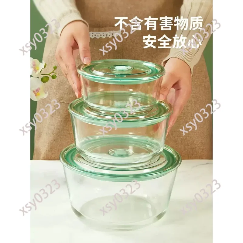 Round Glass Leakproof Bento Box Sealed Portable Food Storage Container