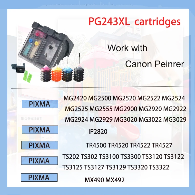 Imagem -03 - Vilaxh-cartuchos de Tinta para Canon Pg243 Cl244 Pg243xl cl 244xl Pixma Ts3120 3122 Mg2522 3022 2922 2920 2520 Tr4522