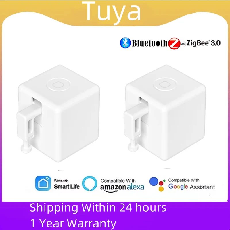 

Tuya Zigbee3.0 Smart Fingerbot Switch Bot Remoter Гаражные шторы Кнопка Робот-толкатель Работа с Alexa Google Home Голосовой помощник