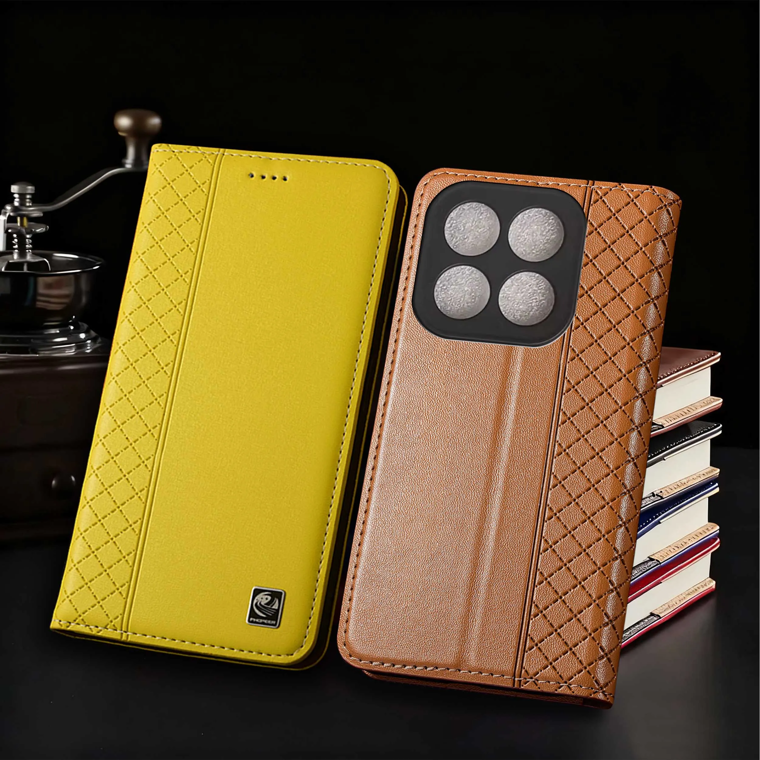 

For Honor X6A X6B X6C X7 X7A X7B X8 X8A X8B X8C X9A X9B X9C 4G 5G Plus Napa Inner PatternGenuine Leather Flip Phone Case Cowhide
