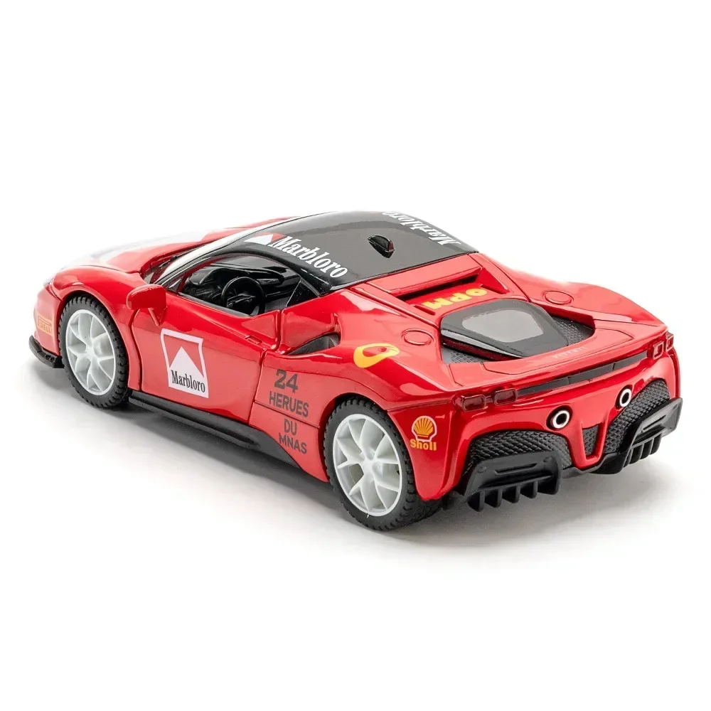 Ferrari-coche deportivo SF90, modelo de aleación de Metal fundido a presión, luz de sonido, Colección Pull Back, juguete, regalos, 1:32