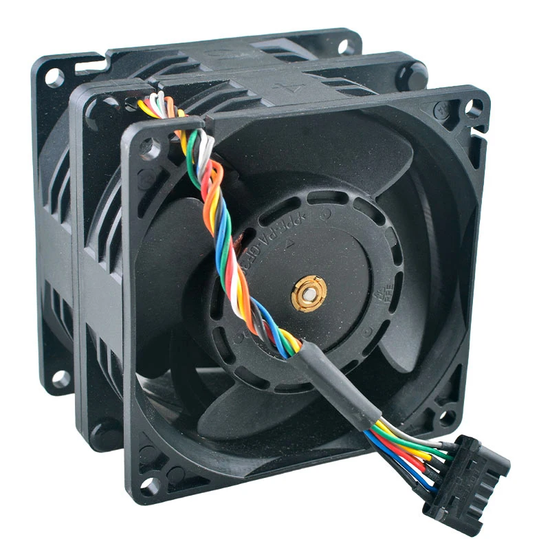 

80mm High Speed Axial Flow Fan 80x80x56mm DC12V 2.30A 6-PIN 28W 90CFM DPFB0856B2U for Server Cooling - 022897-002 HWHG2701258-2