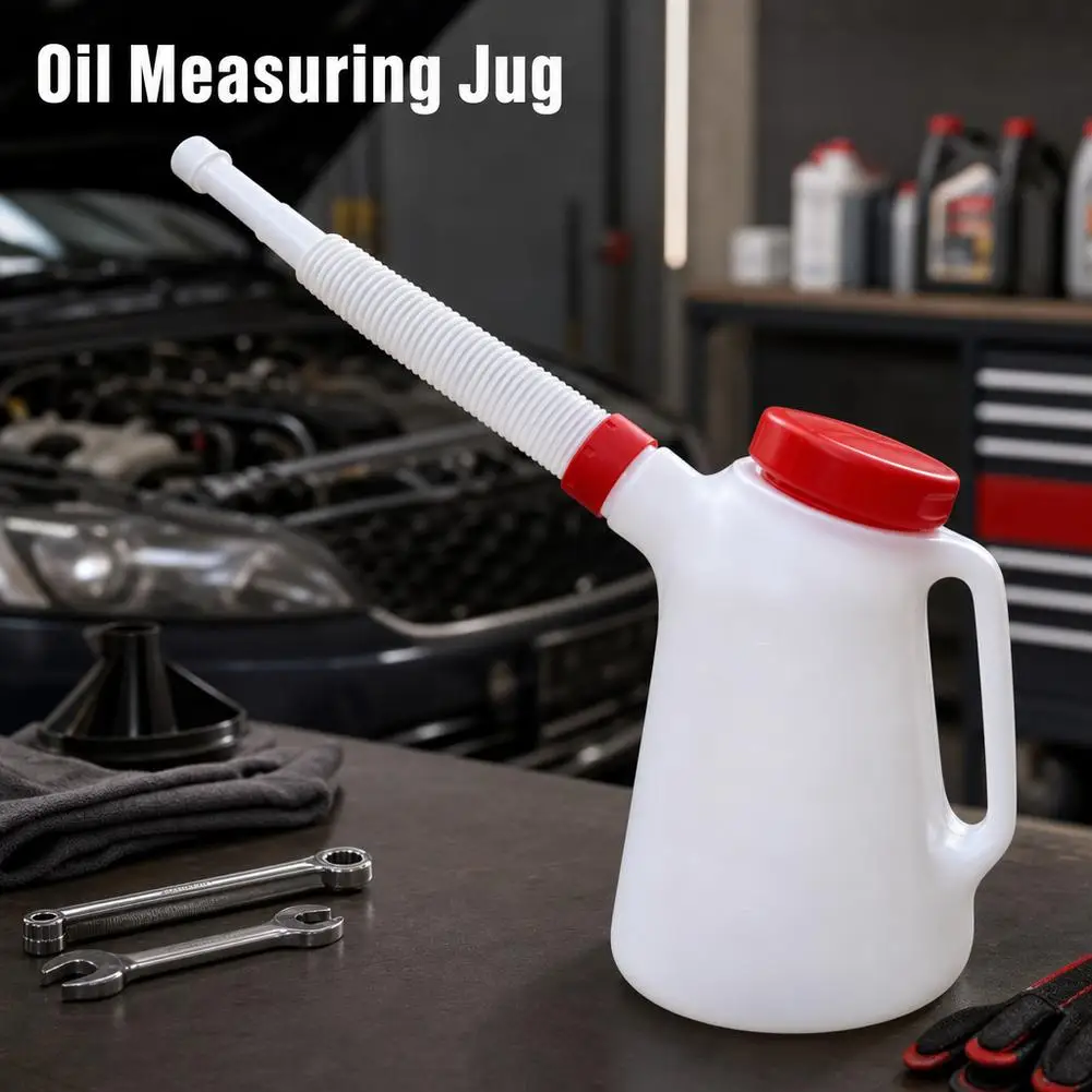 5L Kunststoff-Ölmesskanne mit Ausgießer, Behälter, Öler, Kunststoff-Ölkanne für Auto und Motorrad – Detail 6
