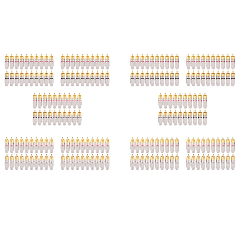 

T31C-200 Pcs RCA Plug Audio Video Locking Cable Connector Gold Plated