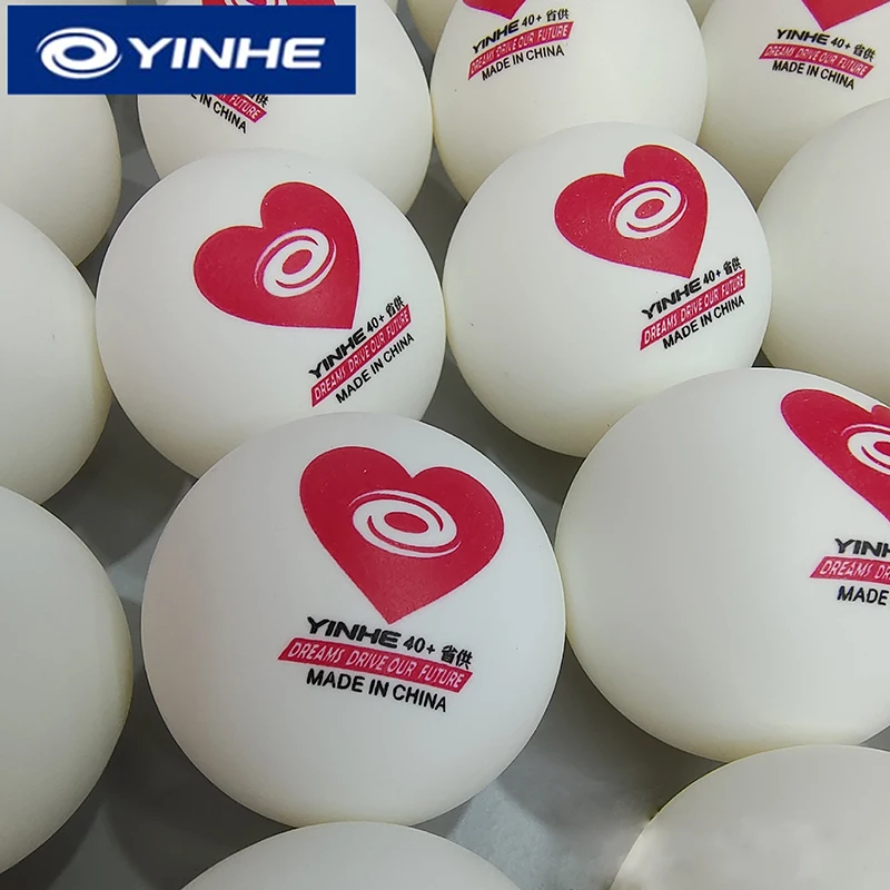 YINHE Red Heart Table Tennis Balls with Stable Bounce&Clear Arc ABS 40+ New Material Ping Pong Ball for Provincial Club Training