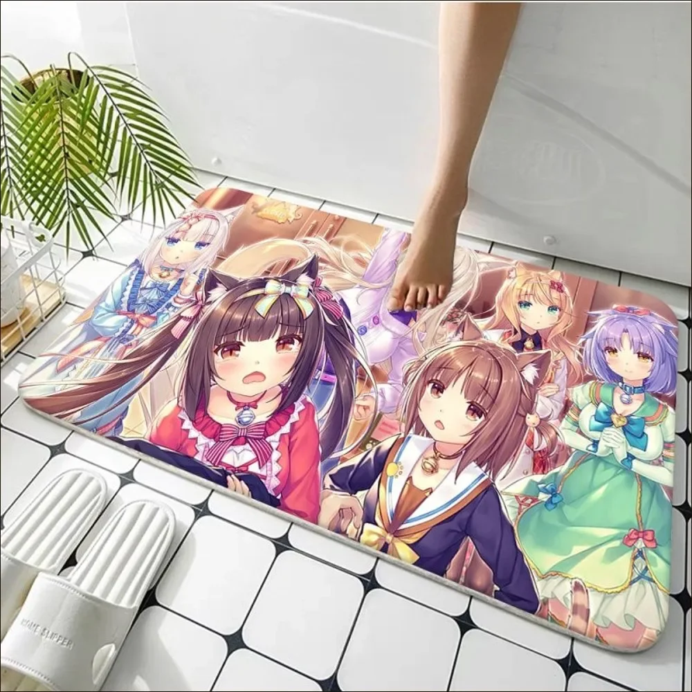 NEKOPARA Floor Mat Entrance Door Mat Washable Non-Slip Living Room Sofa Chairs Area Mat Kitchen Welcome Doormat