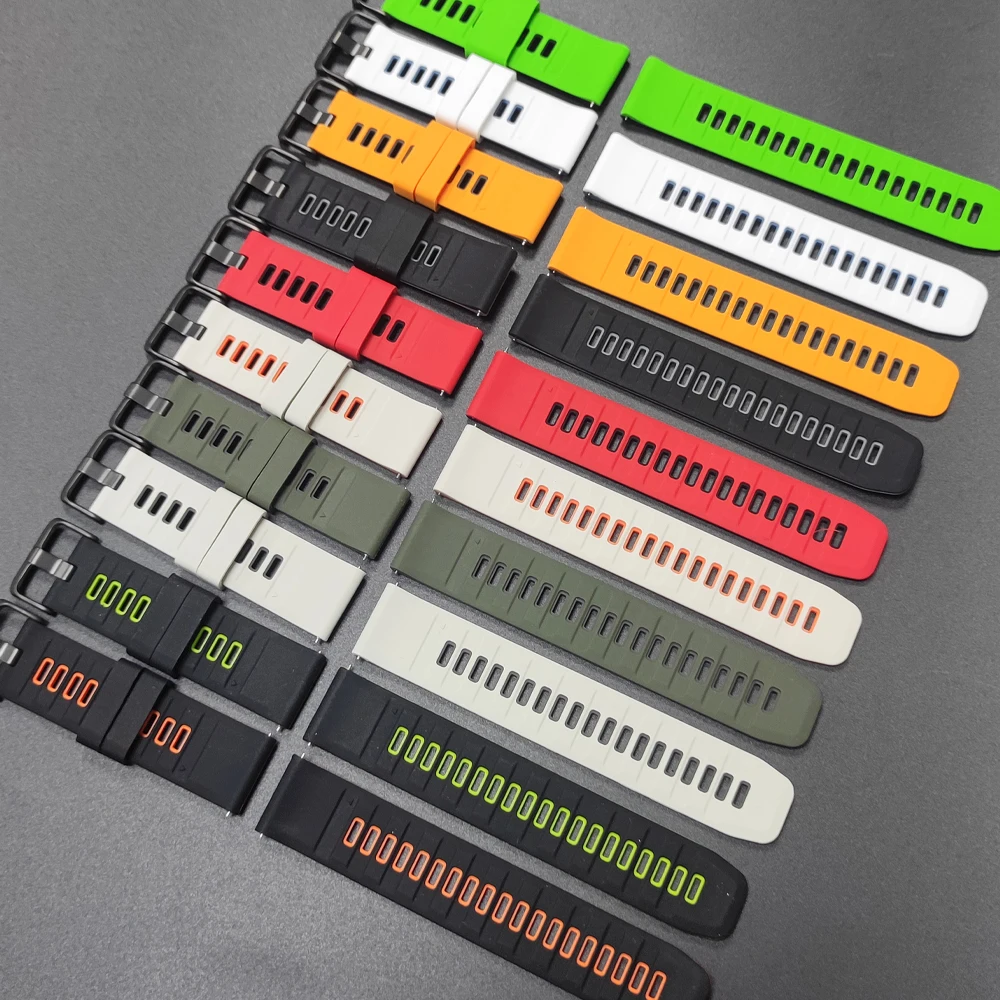 22 مللي متر حزام رياضي ثنائي النغمة لساعة Xiaomi Mi 2 Pro Band S4 S1 لون 2 سوار سيليكون Amazfit BALANCE 2/Bip 6 5 22 مللي متر Correas