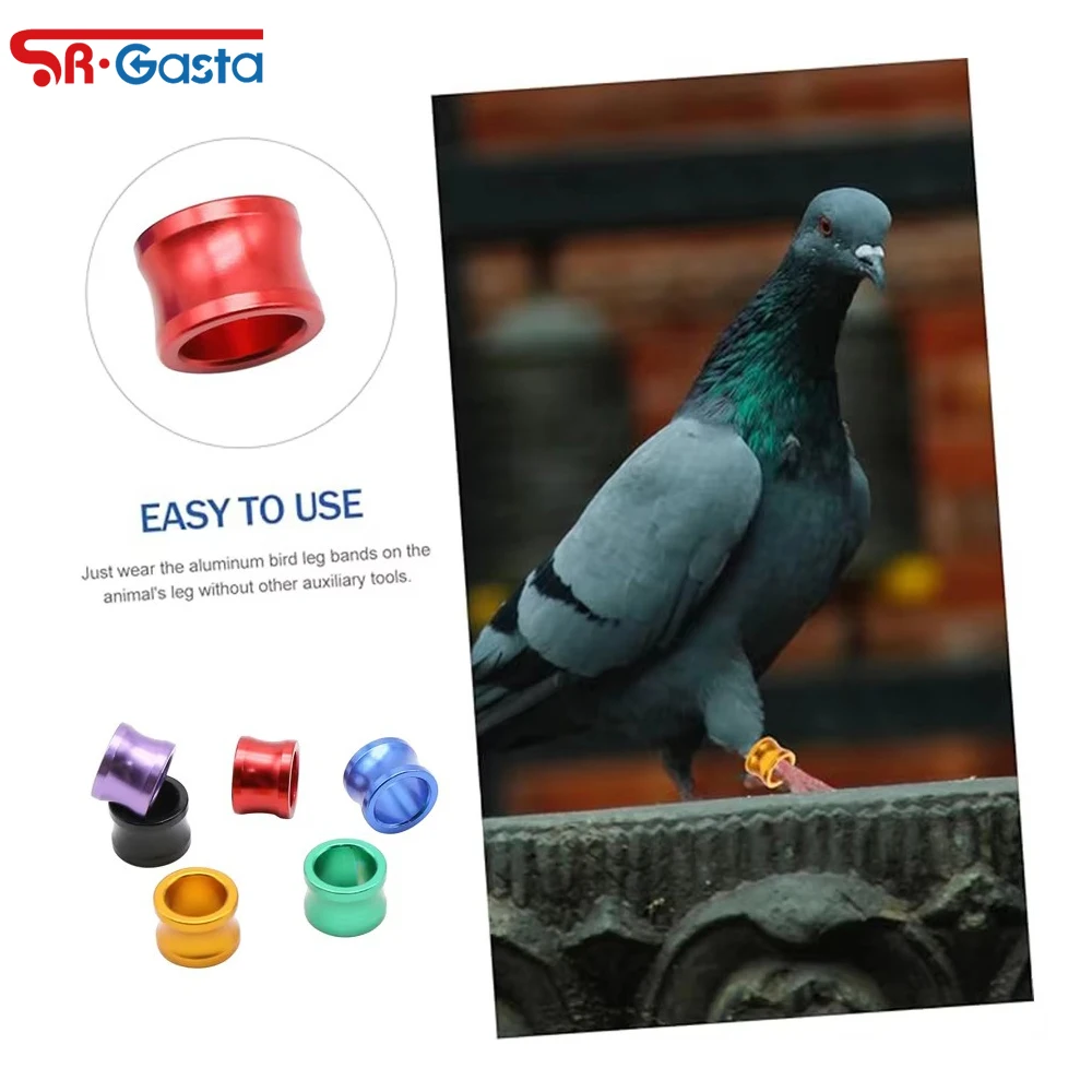 100 Pcs Aluminum Concave Surface Pigeon Foot Ring  Reusable Poultry Tags for Chicks Doves and Farm Animals ID 8mm