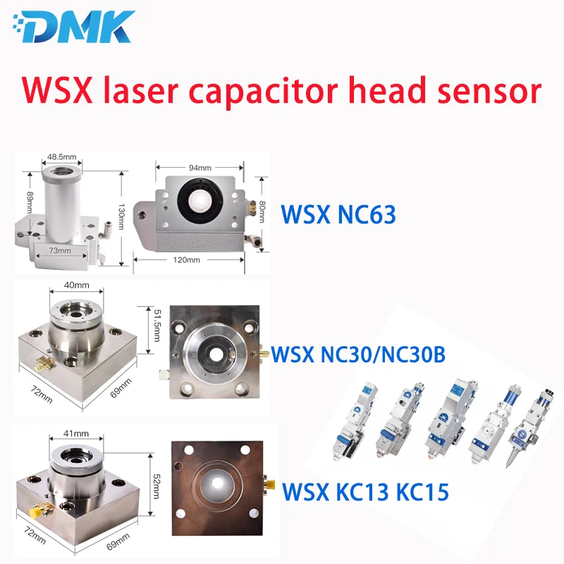 WSX NC30 NC63 Sensor Capacitor Head Laser Cutting Head Assembly Nozzle Connector TRA Assembly For WSX Fiber Laser Cutting Head