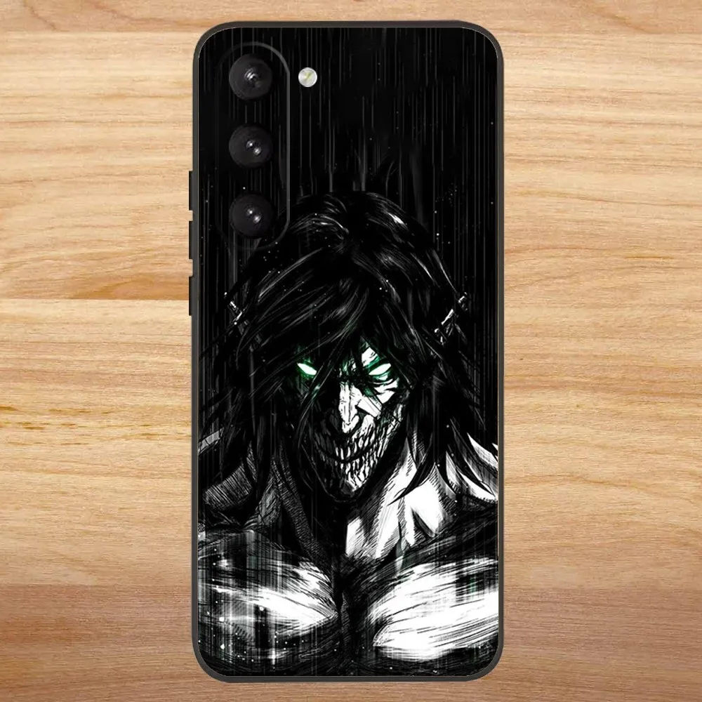 A-Attack on T-Titan Eren Jeager Phone Case for SamsungS24,S23,S22,S21,S20 Ultra Pro S10,S30Plus,20 Ultra Black Cover