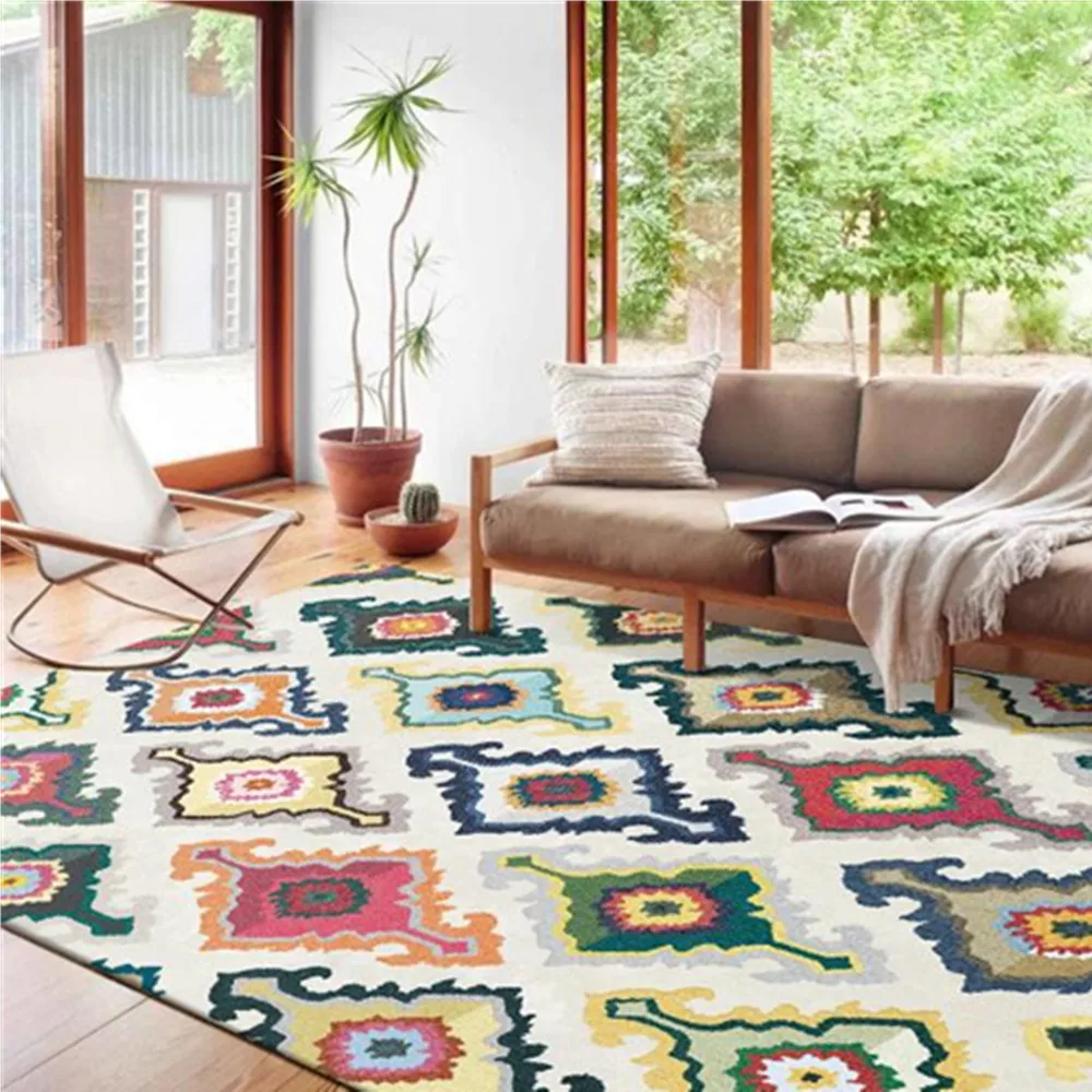 

Persian Morocco Style Carpet and Rug Living Room Vintage Geometric Home Decor Sofa Tapete Bedroom Kitchen Non-Slip Floor Mats