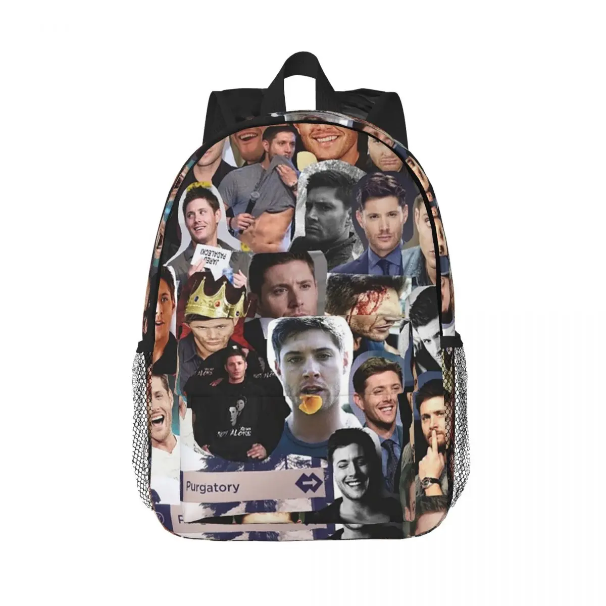 

Jensen Ackles Collage Backpacks Boys Girls Bookbag Fashion Students School Bags Travel Rucksack Shoulder Bag Large Capacity