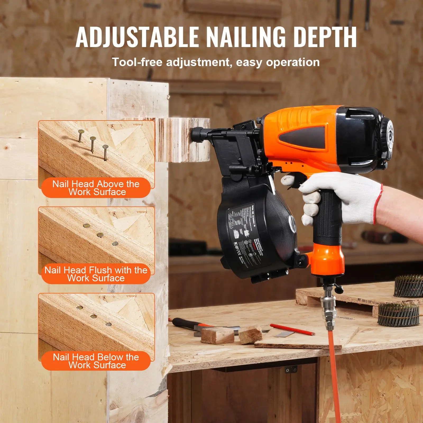 Coil Siding Nailer CN65, 1-1/4