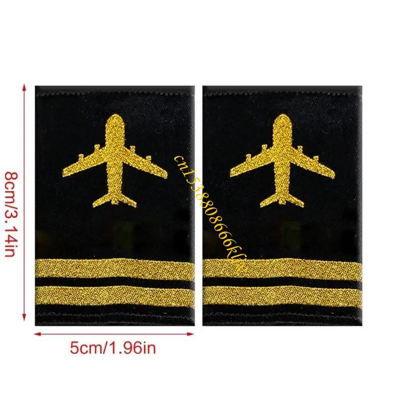 1 Pair Professional Epaulets Captain Uniform Epaulet Aviation Epaulets 066C