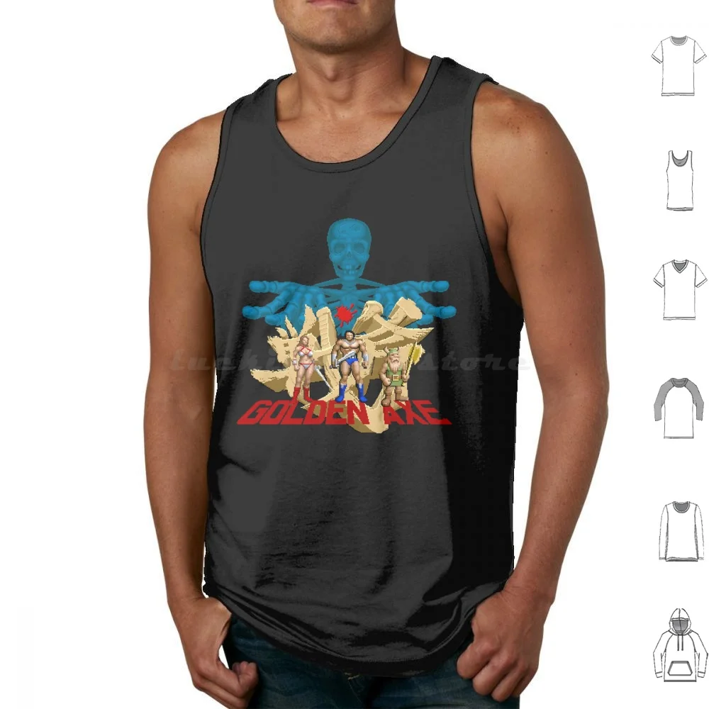 Golden Axe Tank Tops Print Cotton Golden Axe Toejam Earl Phantasy Star Altered Beast Battler Death Adder Golden Quote