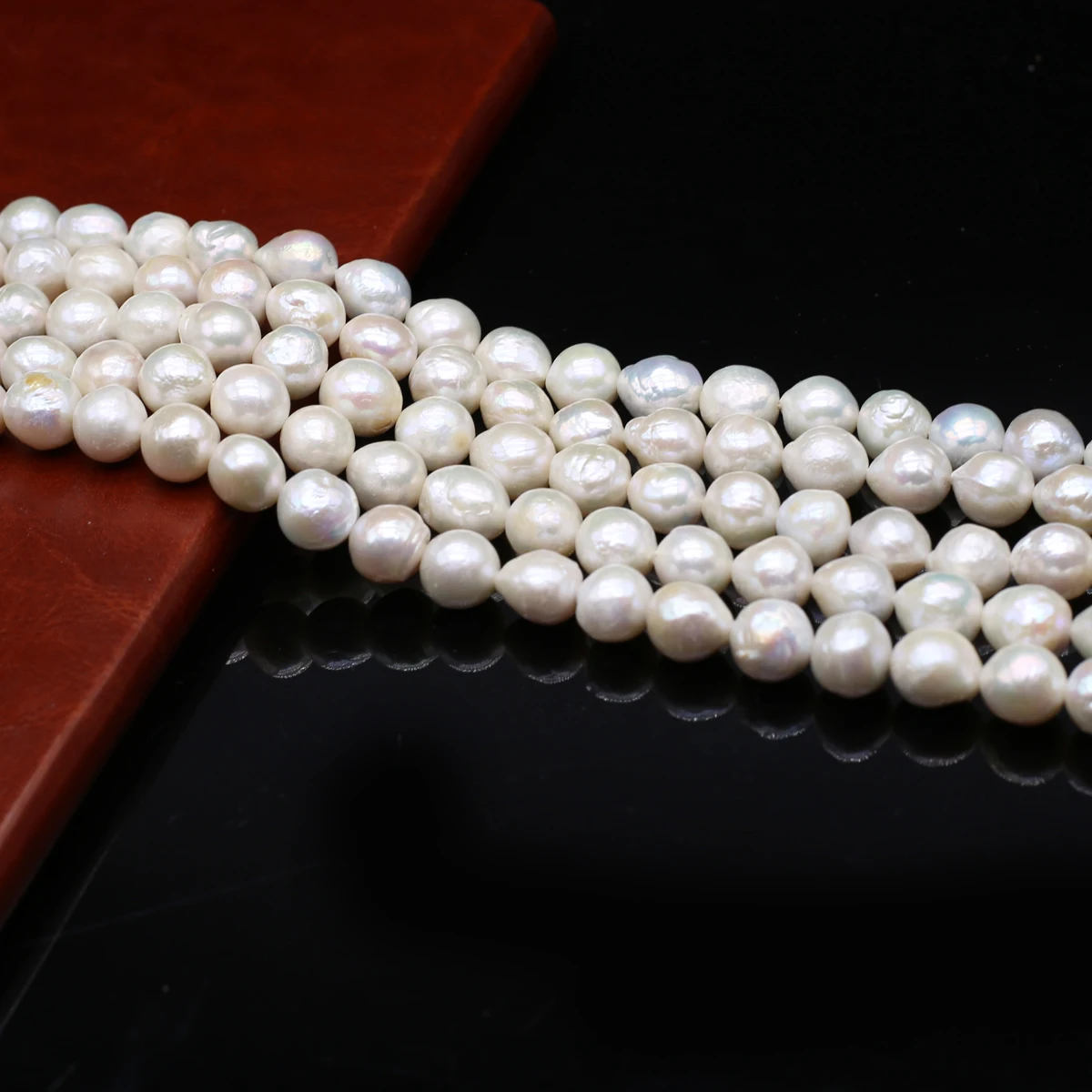 1string 100% Natural Freshwater Pearl Baroque Near Round Beads Charms for DIY Women Men Necklace Jewelry Making Accessories