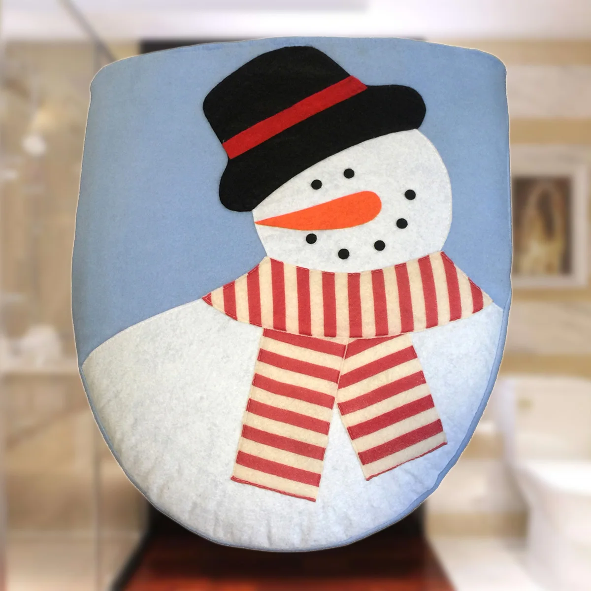 

2pcs Toilet Floor Mat Set Christmas Snowman Design Soft Non-Slip Bathroom Rug For Home Decor Easy Clean Fast Drying Carpet