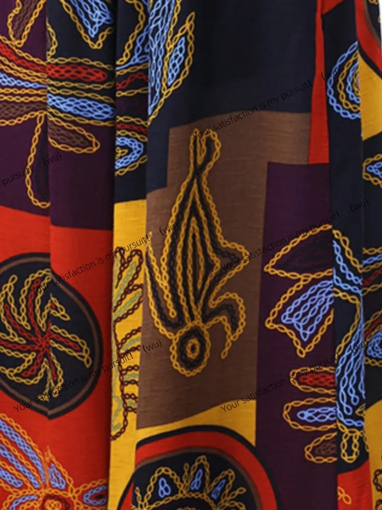 Vintage Gedruckt Breite Bein Lange Hosen Frauen Frühling Sommer Neue Mode Lässig Urlaub Lose Breite Beine Hosen Dame Trendy Hosen