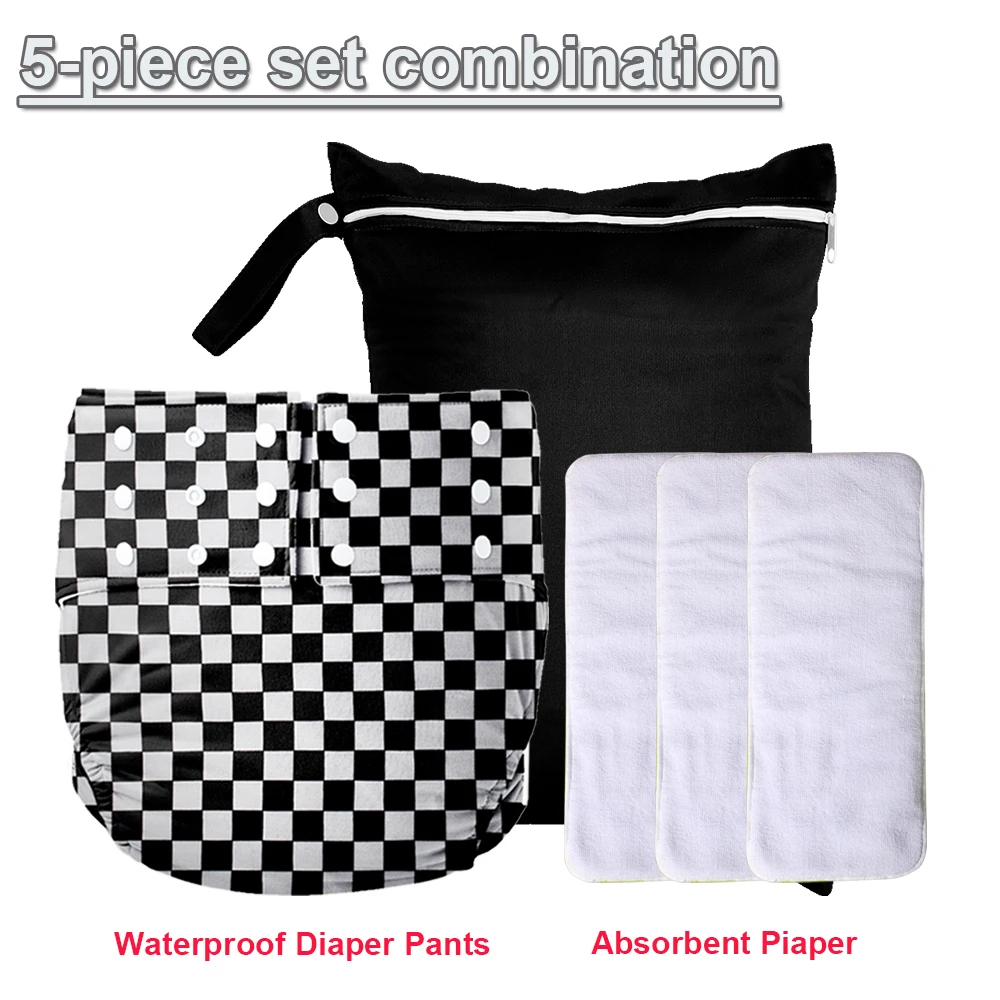 

5pcs/Lot Reusable Cloth Adult Diapers, Large Size Washable Cloth Diaper for Patients, Elderly Men and Women, Incontinence Pants