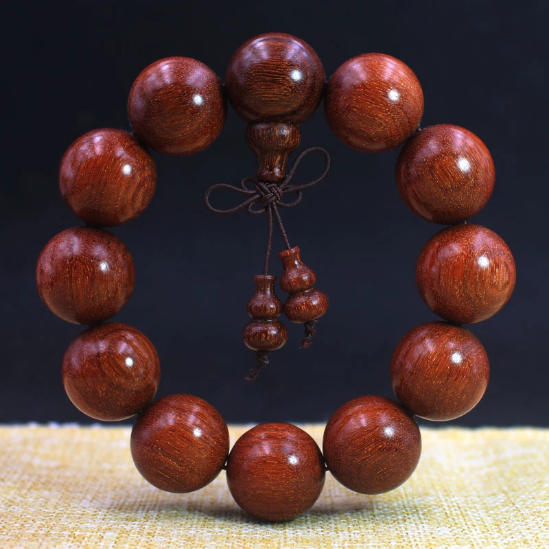 

Nepal Rosewood Full Gold Star Buddha Bead Bracelet Wooden Solid Wood Prayer Beads