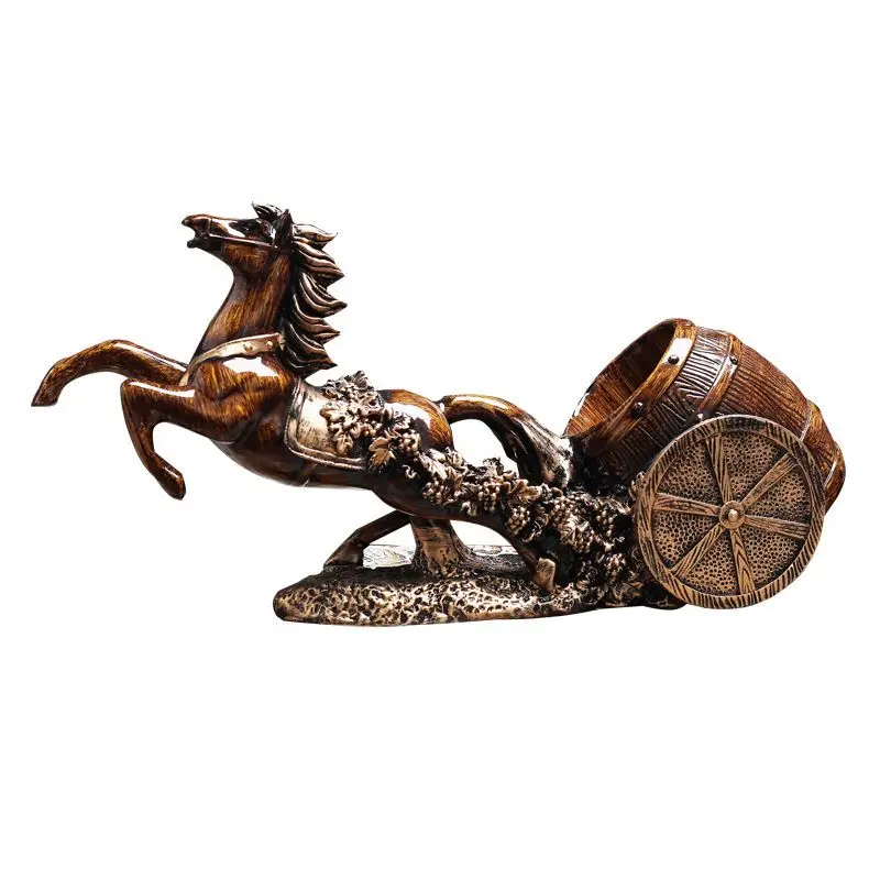 

European creative carriage red wine rack high-footed ornament wine cabinet decoration retro wine rack model room soft decoration