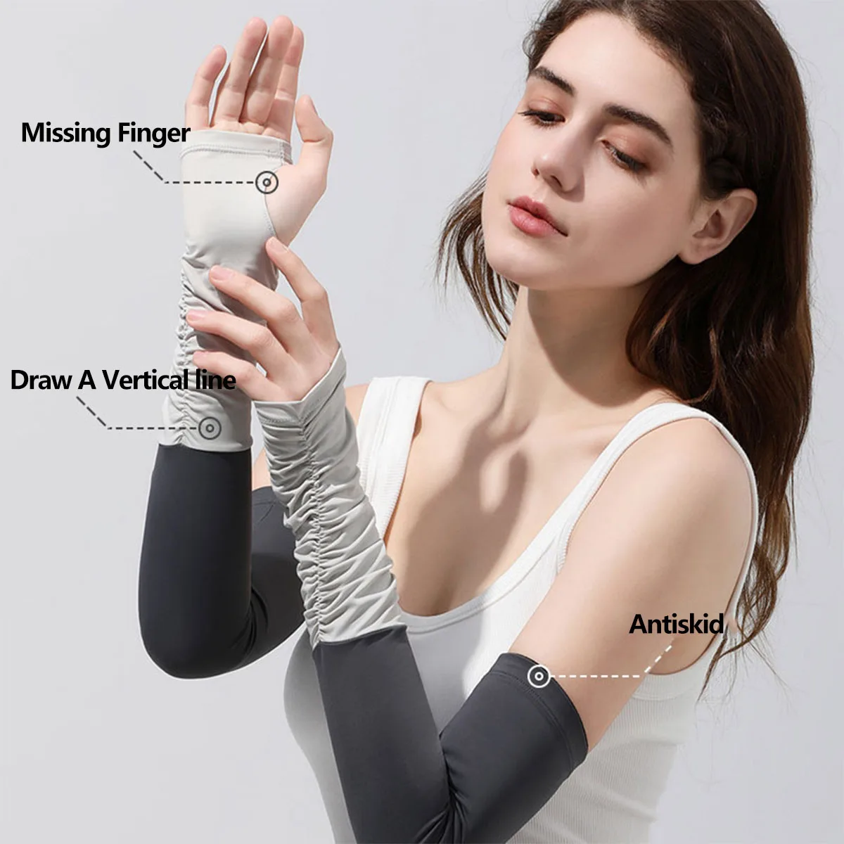 Arm Sleeve Woman Summer Thin And Elongated Ice Silk Gloves For Cycling And Driving Sleeves For UV Protection Anti-sunburn Sleeve