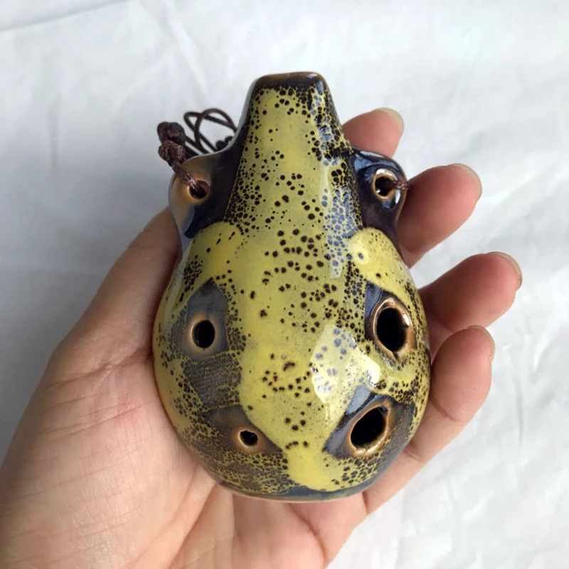 

Pottery Flute With Gradual Change And Irregular Pattern Halo Dye Small And Convenient To Carry 6-Hole