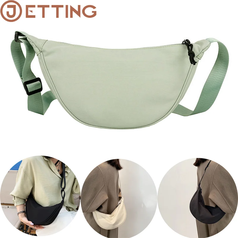 Solid Color Nylon Waterproof All-match Messenger Bag Dumpling Bags Men And Women Multi-color High-quality Shoulder Bag