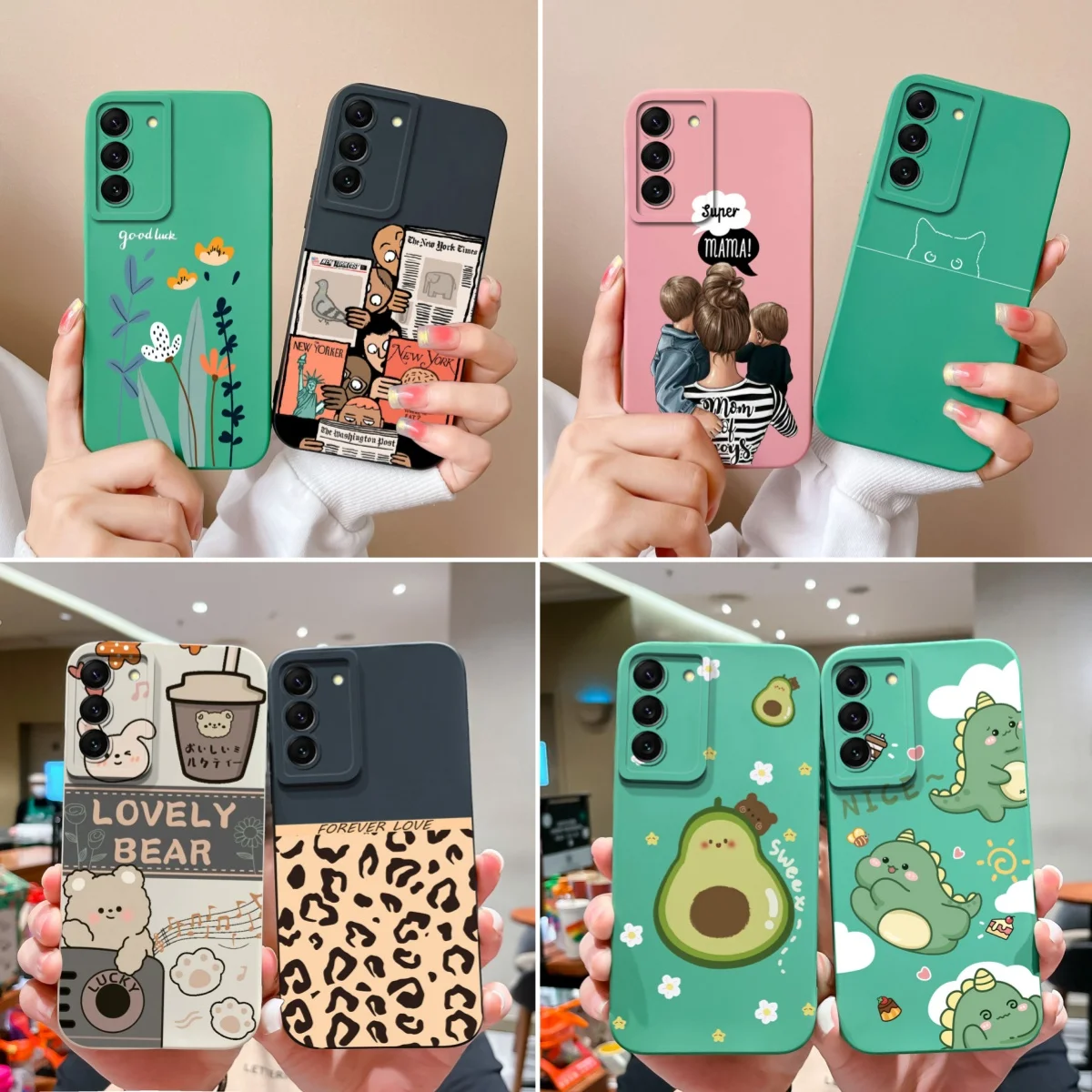 Candy Cases For Samsung S22 Ultra Plus Cute Liquid Silicone Full Coverage Anti Choc Bumper For Galaxy S 22 S22Ultra S22+ Coque