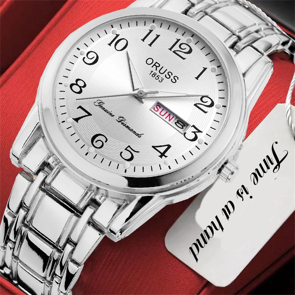 Деловые высококачественные модные мужские часы, Индивидуальные прочные Цифровые мужские часы с двойным календарем и точностью