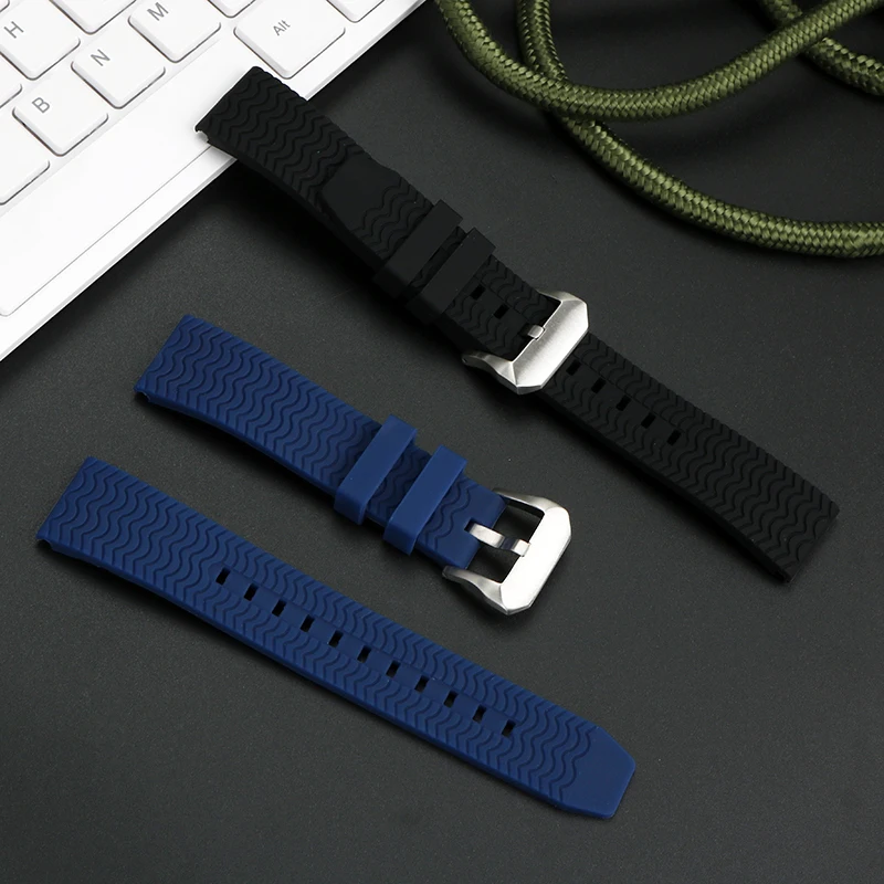 22mm Universal Sports Silicone Watch Strap For Citizen Eco-Drive CC5006-06L CC5001-00W Rubber Watchband Black Blue Bracelet