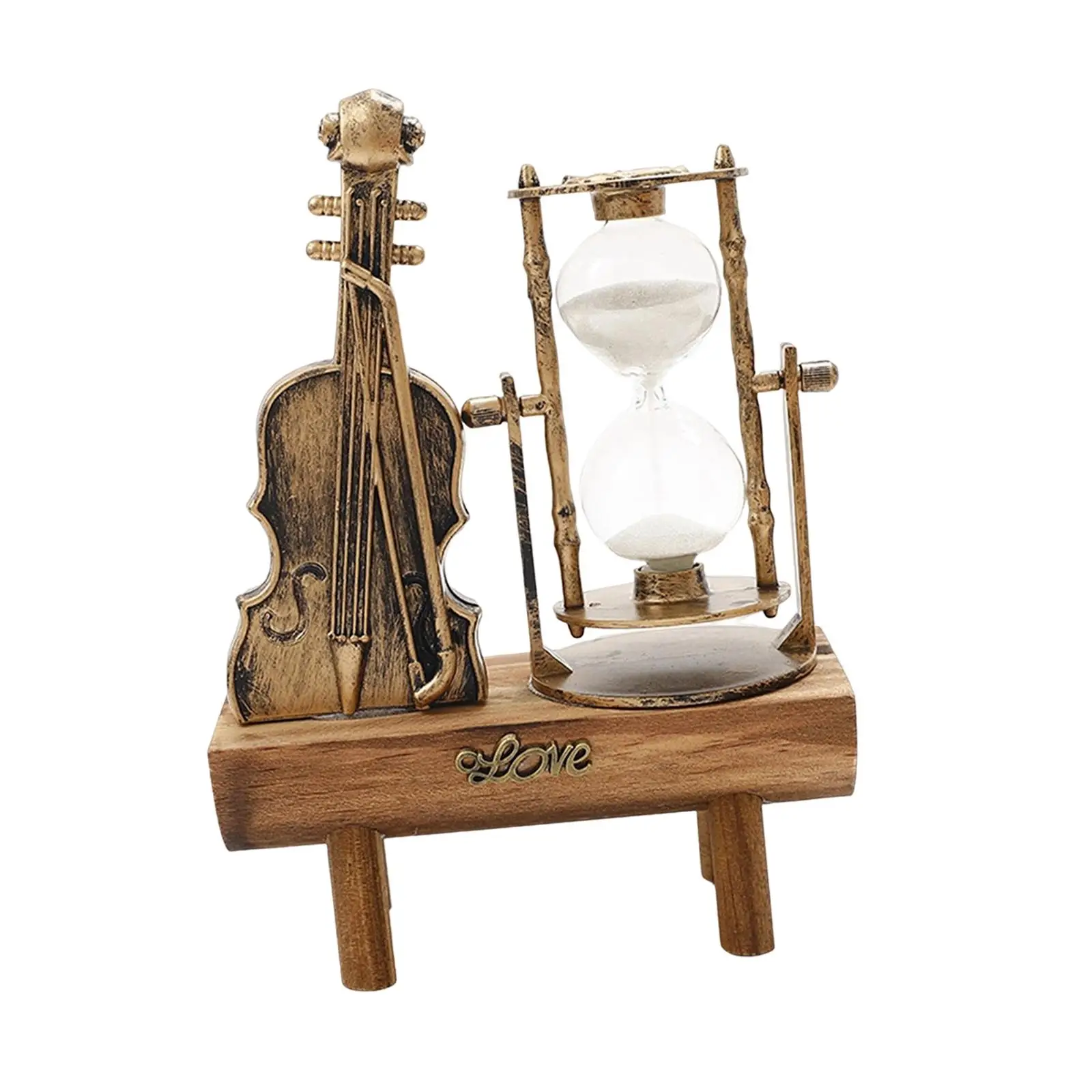 

Европейский ретро-стиль, скрипка, песочные часы, вращающийся песочный таймер, настольное украшение для украшения домашнего офиса, классные детские игры, подарок