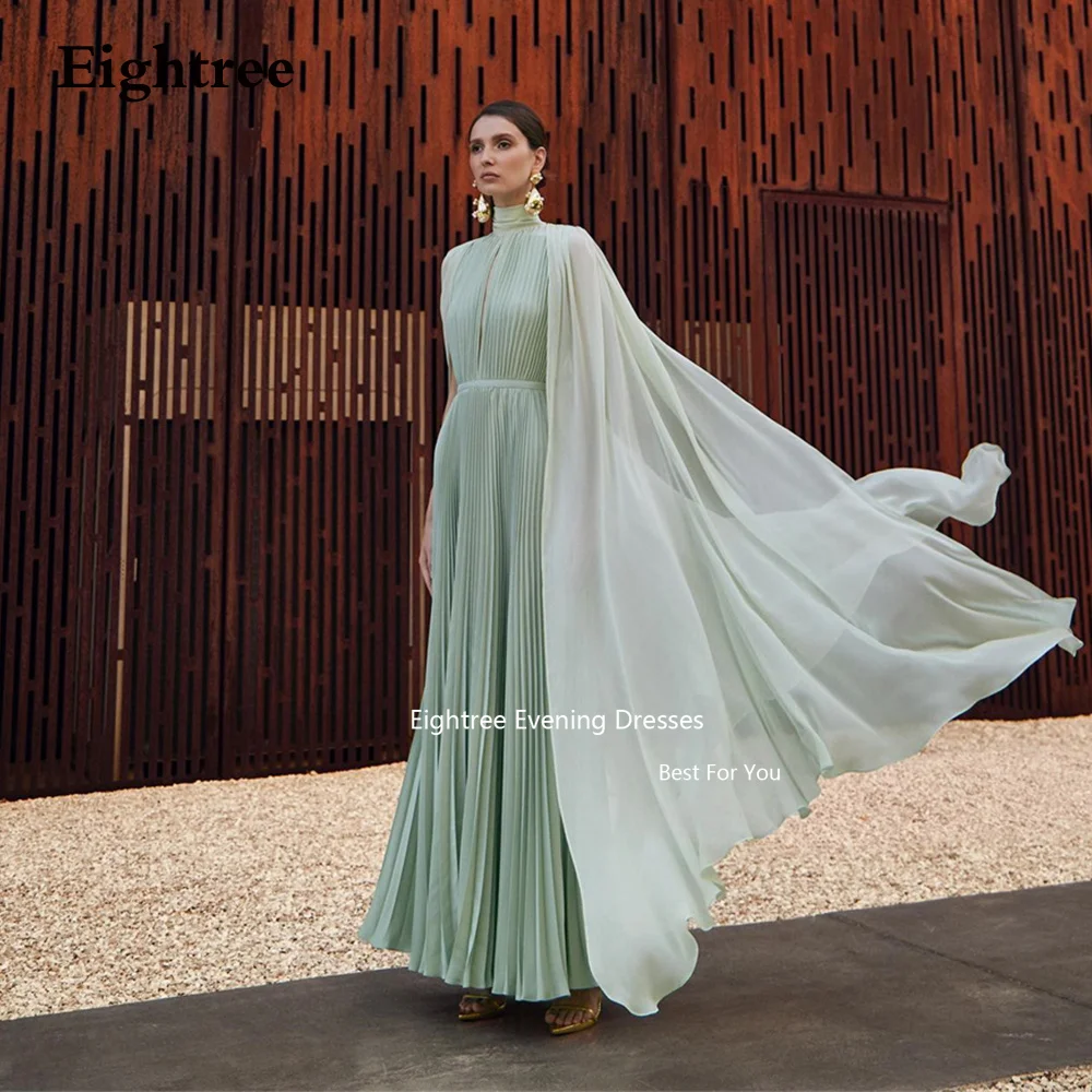 Eightree Modern Chiffon Evening Dresses Long A Line Pleat Halter Vestidos Para Eventos Especiales Dresses For Women 2024