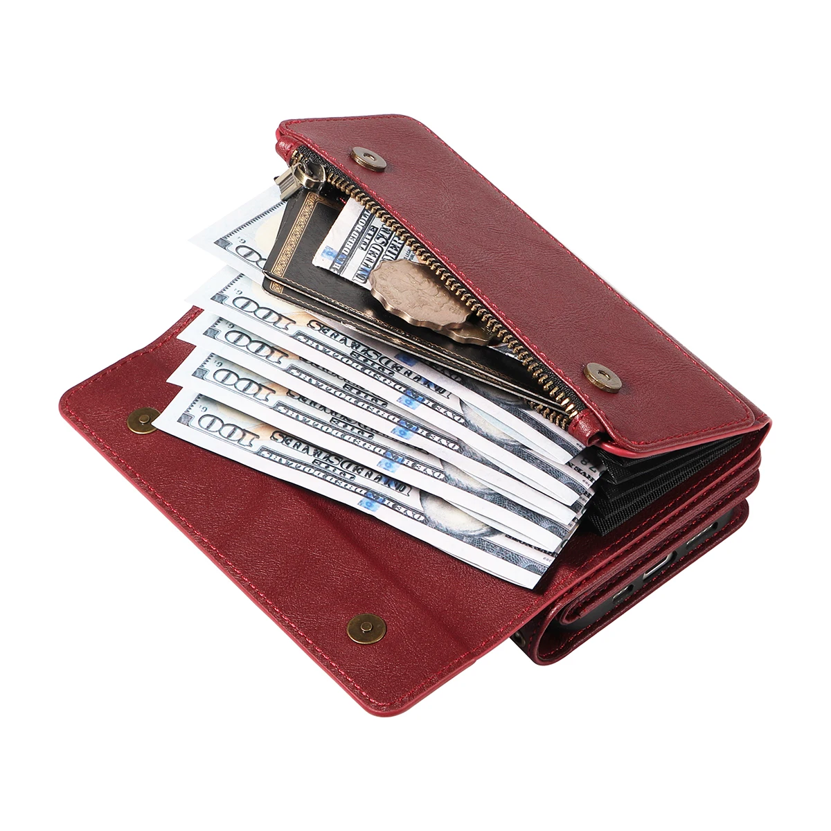 حافظة لهاتف سامسونج جالاكسي A 42 43 51 53 54 72 73 81 91 حافظة هاتف فاخرة بسحاب لتخزين البطاقات والمال