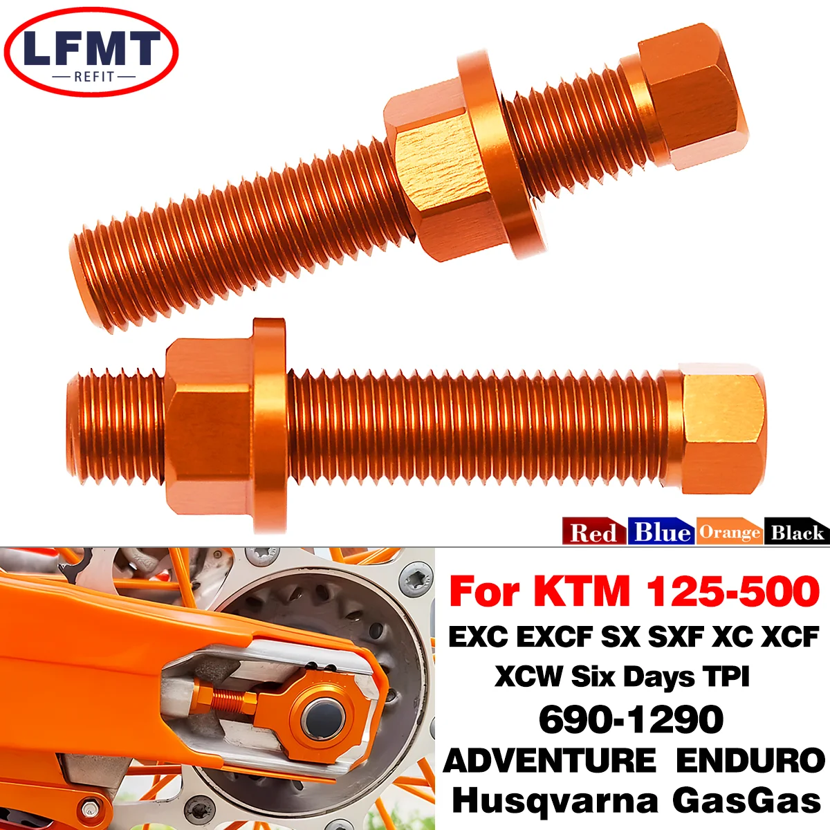 Motorcycle CNC Rear Axle Blocks Chain Adjuster Bolt For KTM 125 150 250 300 350 450 500 XC XCF XCW SX SXF EXC EXCF TPi Six Days