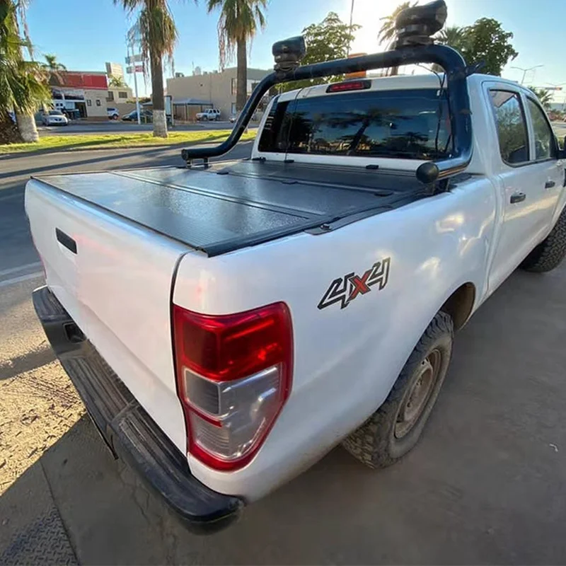 High Quality Replacement Heavy Duty 4x4 Off-Road Black Aluminum Hard Tri-Fold Tonneau Cover Waterproof Locking For Tacoma