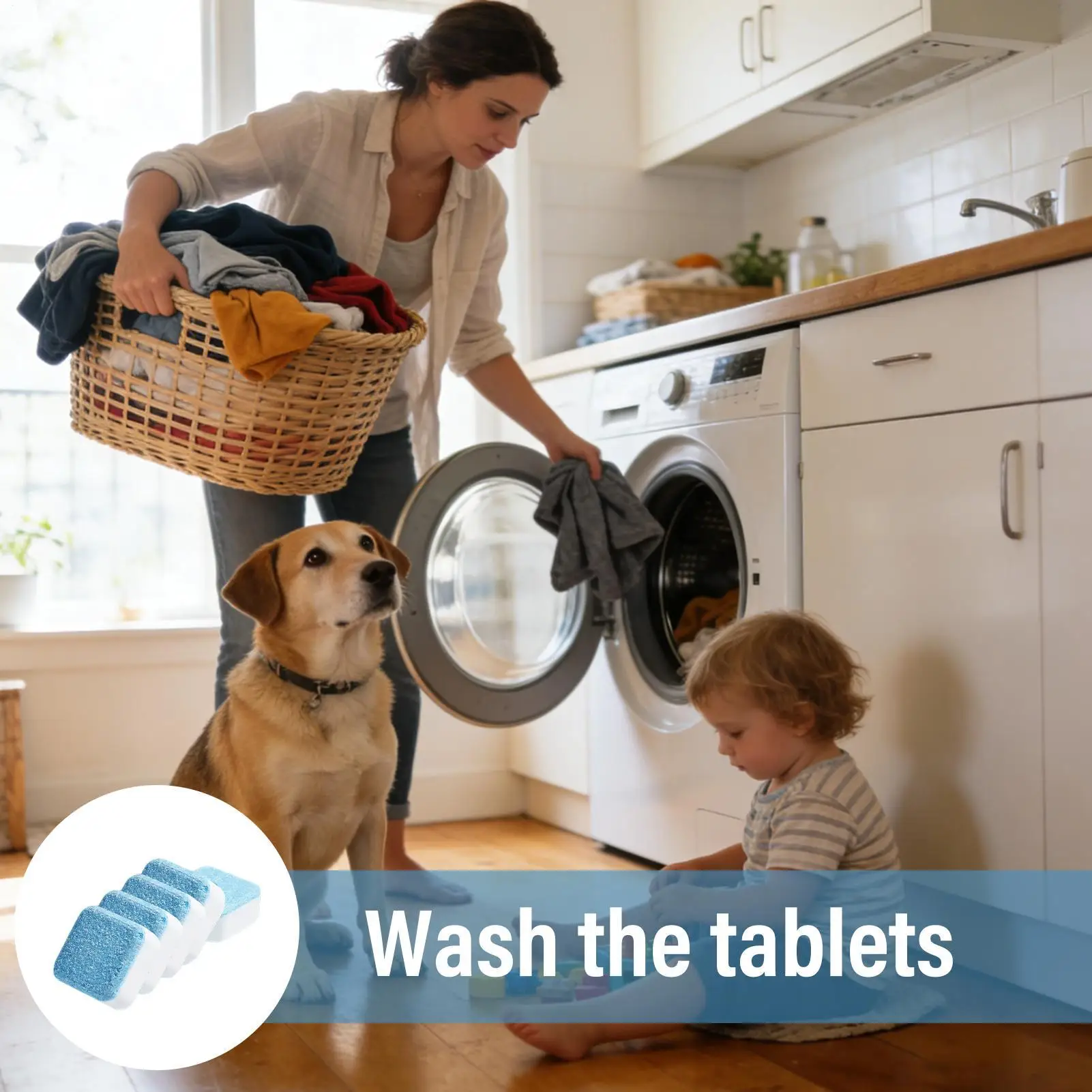 

Washer Cleaner Tablets 48 Pieces Safe Odor Remover Washing Machine Descaler For Odor Grime Scale Buildup Home Bathroom Laundry