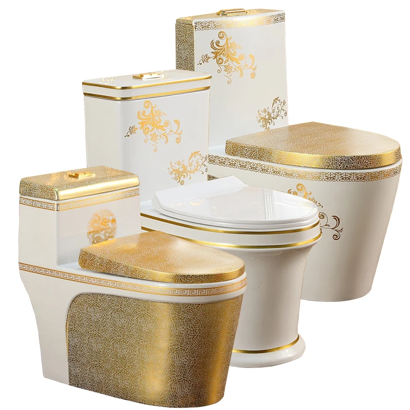 Household flush color toilet, super swirl water-saving European toilet, creative ceramic toilet